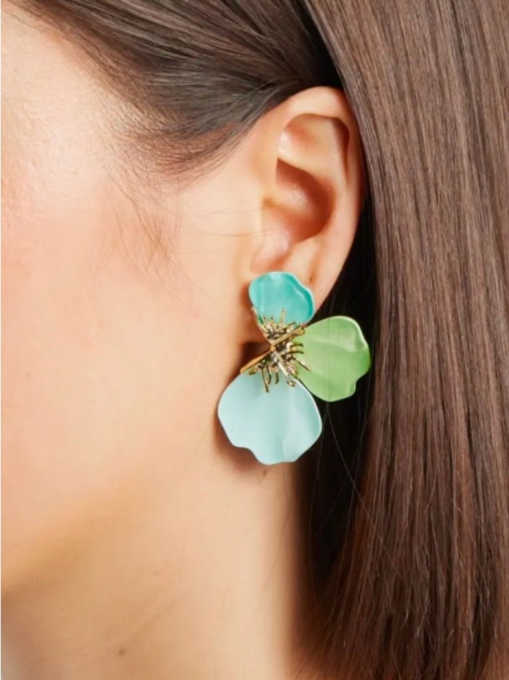 NWOT NORDSTROM Flower Petal Enamel Earrings